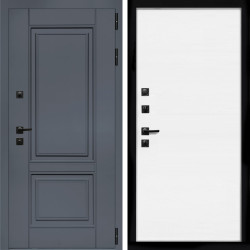 Входная дверь Афина Графит + Гладкая белый матовый