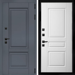 Входная дверь Афина Графит + Классика белый матовый