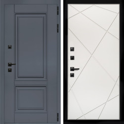 Входная дверь Афина Графит + Лучи белый