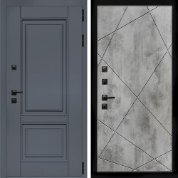 Входная дверь Афина Графит + Лучи бетон светлый