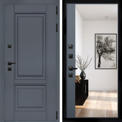 Входная дверь Афина Графит + Зеркало панорама Графит