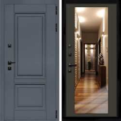 Входная дверь Афина Графит + Зеркало венге