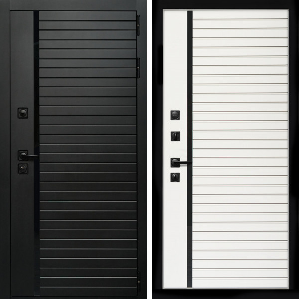 Входная дверь Агат (Черный кварц,черное стекло) + Агата