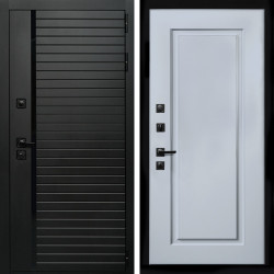 Входная дверь Агат (Черный кварц,черное стекло) + ФЛ-119 силк маус