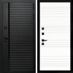 Входная дверь Агат (Черный кварц,черное стекло) + Горизонт дуб кантри