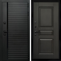Входная дверь Агат (Черный кварц,черное стекло) + Классика венге