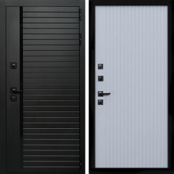 Входная дверь Агат (Черный кварц,черное стекло) + Вертикаль Силк маус