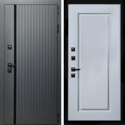 Входная дверь Агат Графит  (Графит, черное стекло) + ФЛ-119 силк маус