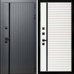 Входная дверь Интеко Агат графит Агат белый матовый