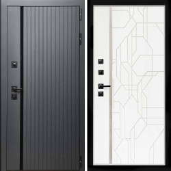 Входная дверь Интеко Агат графит Эверест ФЛ-210 белый матовый