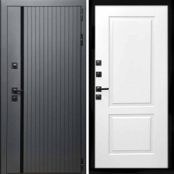 Входная дверь Интеко Агат графит ФЛ-117 белый матовый
