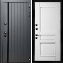 Входная дверь Интеко Агат графит ФЛ-243 белый матовый