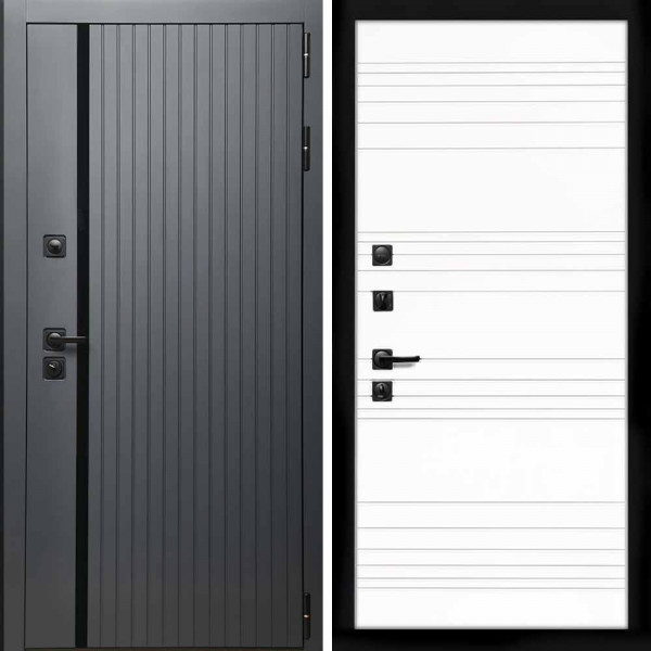 Входная дверь Интеко Агат графит Горизонт дуб кантри