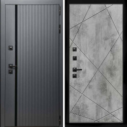Входная дверь Интеко Агат графит Лучи бетон светлый