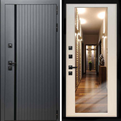 Входная дверь Интеко Агат графит с зеркалом экодуб