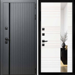 Входная дверь Интеко Агат графит Сити Белый матовый