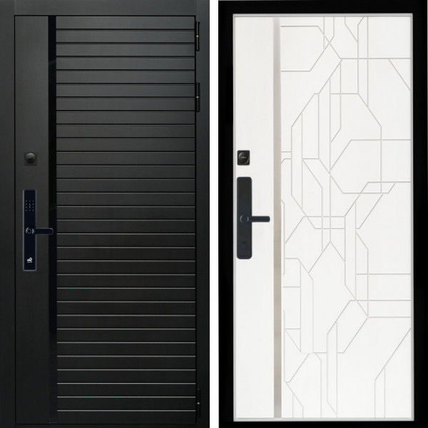 Входная дверь Агат SMART + Эверест нерж белый матовый