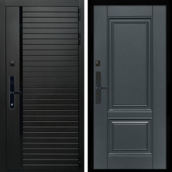 Входная дверь Агат SMART + ФЛ-117 с полосками графит