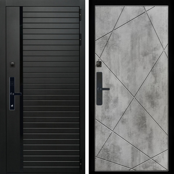 Входная дверь Агат SMART + Лучи бетон светлый