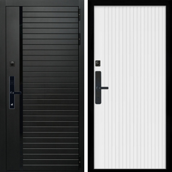 Входная дверь Агат SMART + Вертикаль белый матовый