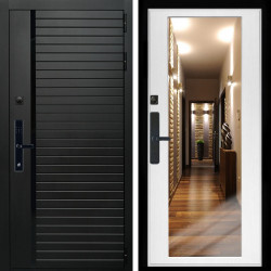 Входная дверь Агат SMART + Зеркало беленый дуб