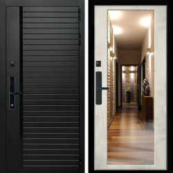 Входная дверь Агат SMART + Зеркало бетон светлый