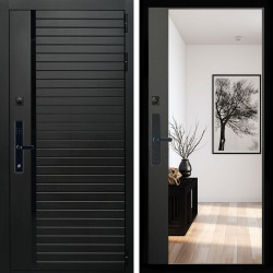 Входная дверь Агат SMART + Зеркало панорама Черный кварц