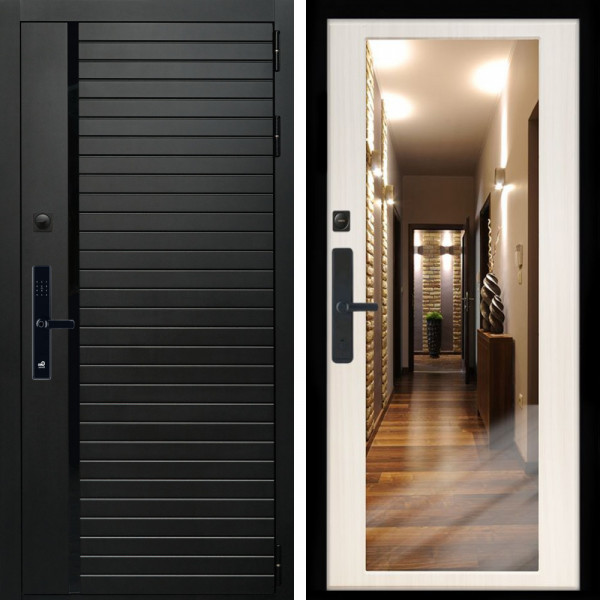 Входная дверь Агат SMART + Зеркало сандал белый