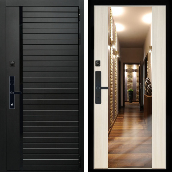 Входная дверь Агат SMART + Зеркало СБ-16 сандал белый