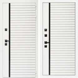 Входная дверь Агата Вайт  (Бел мат, черное стекло) + Агата