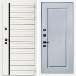 Входная дверь Агата Вайт  (Бел мат, черное стекло) + ФЛ-119 силк маус