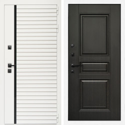 Входная дверь Агата Вайт  (Бел мат, черное стекло) + Классика венге