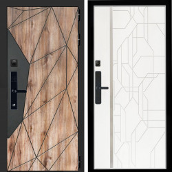 Входная дверь Авангард SMART + Эверест нерж белый матовый