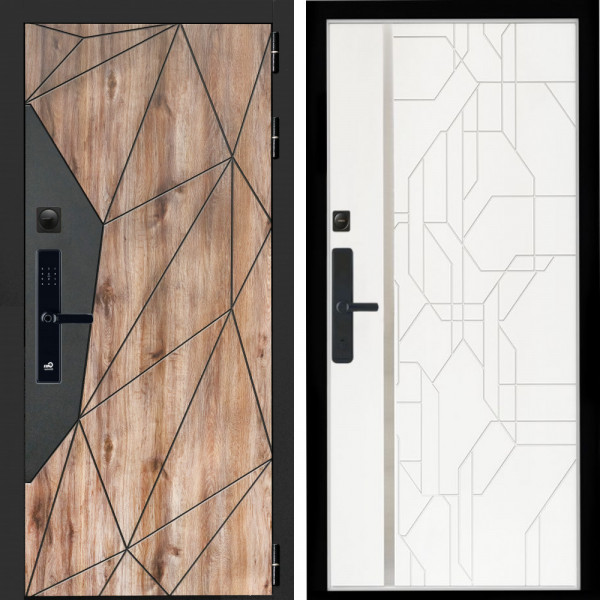 Входная дверь Авангард SMART + Эверест нерж белый матовый