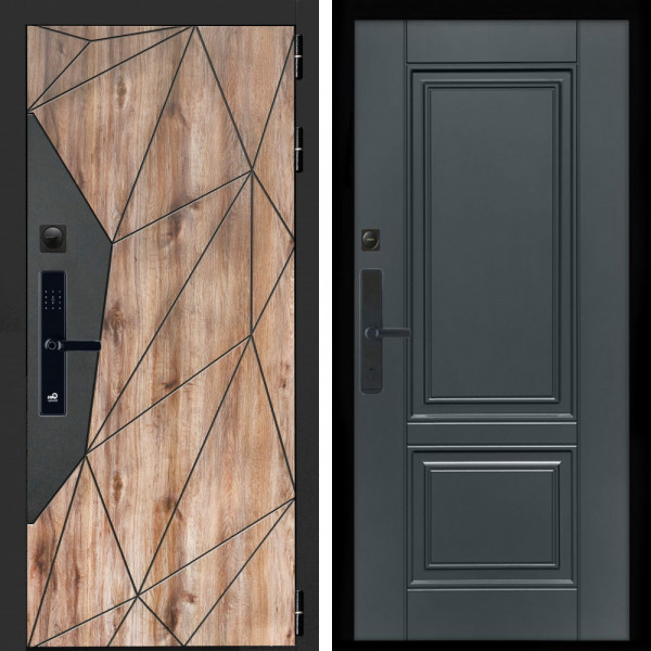 Входная дверь Авангард SMART + ФЛ-117 с полосками графит