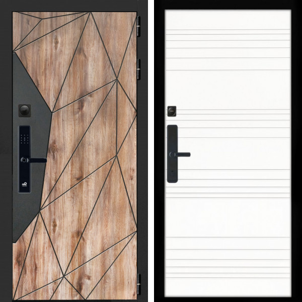 Входная дверь Авангард SMART + Горизонт дуб кантри