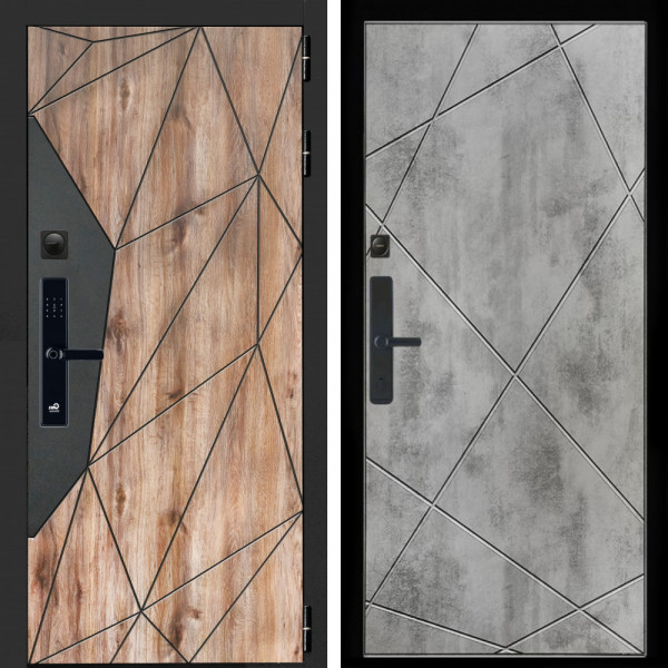 Входная дверь Авангард SMART + Лучи бетон светлый