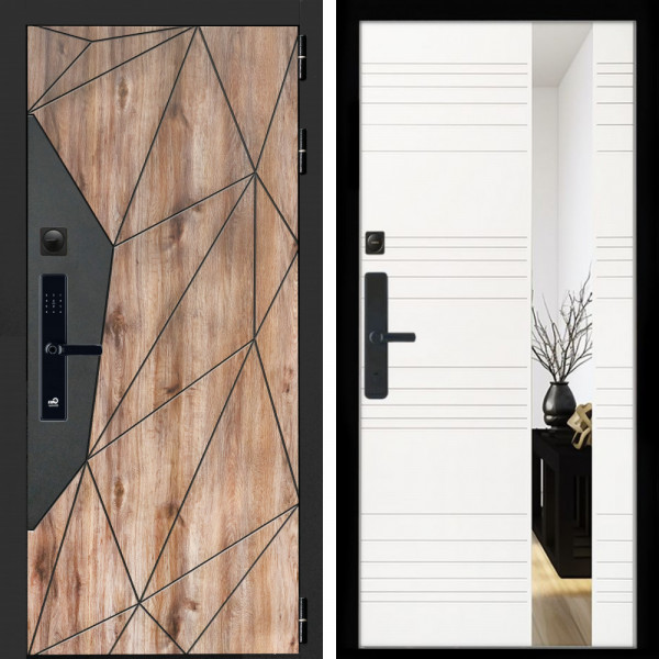 Входная дверь Авангард SMART + Сити белый матовый