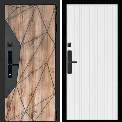 Входная дверь Авангард SMART + Вертикаль белый матовый