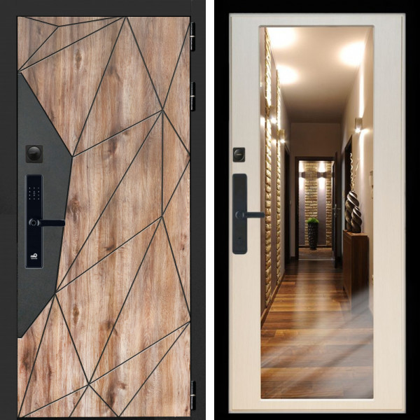 Входная дверь Авангард SMART + Зеркало эко дуб