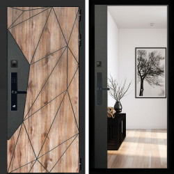 Входная дверь Авангард SMART + Зеркало панорама Черный кварц