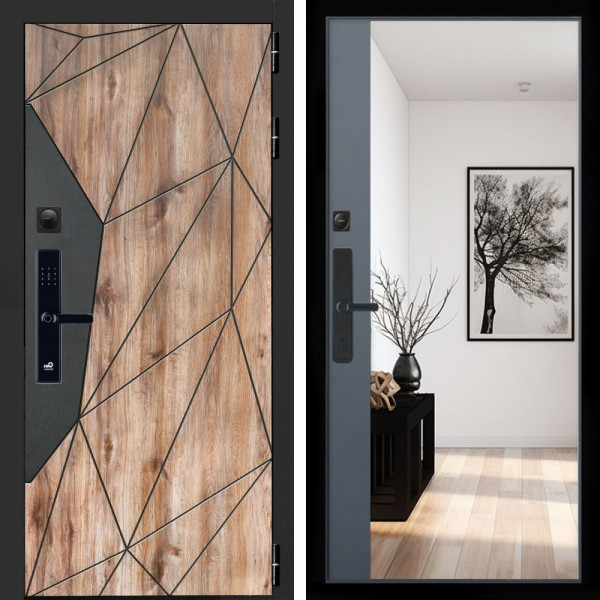 Входная дверь Авангард SMART + Зеркало панорама Графит