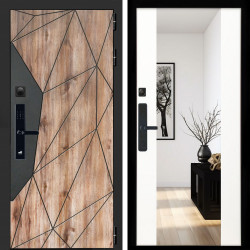 Входная дверь Авангард SMART + Зеркало сб-16 белый матовый