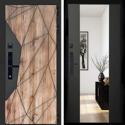 Входная дверь Авангард SMART + Зеркало сб-16 черный кварц