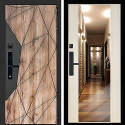 Входная дверь Авангард SMART + Зеркало СБ-16 сандал белый