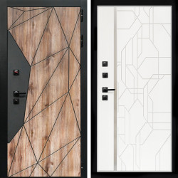 Входная дверь Авангард + Эверест нерж белый матовый