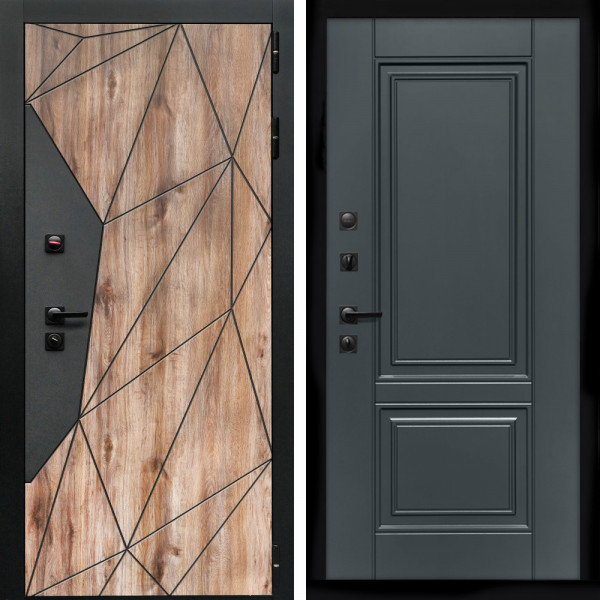 Входная дверь Авангард + ФЛ-117 с полосками графит