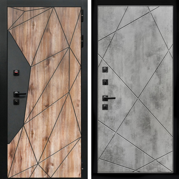 Входная дверь Авангард + Лучи бетон светлый