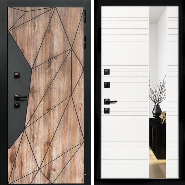 Входная дверь Авангард + Сити белый матовый