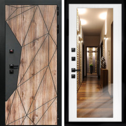 Входная дверь Авангард + Зеркало беленый дуб